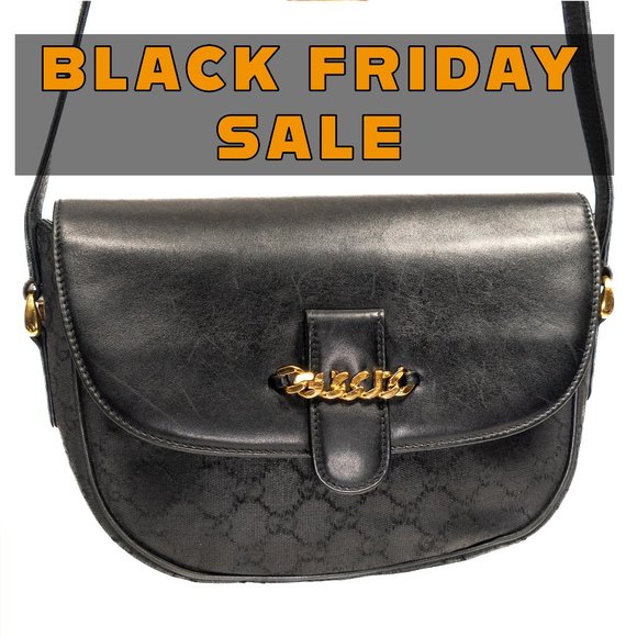 Gucci Handbags - 🔥 BLACK FRIDAY SALE 🔥 GUCCI GG Canvas and Leather Crossbody Shoulder Bag Black